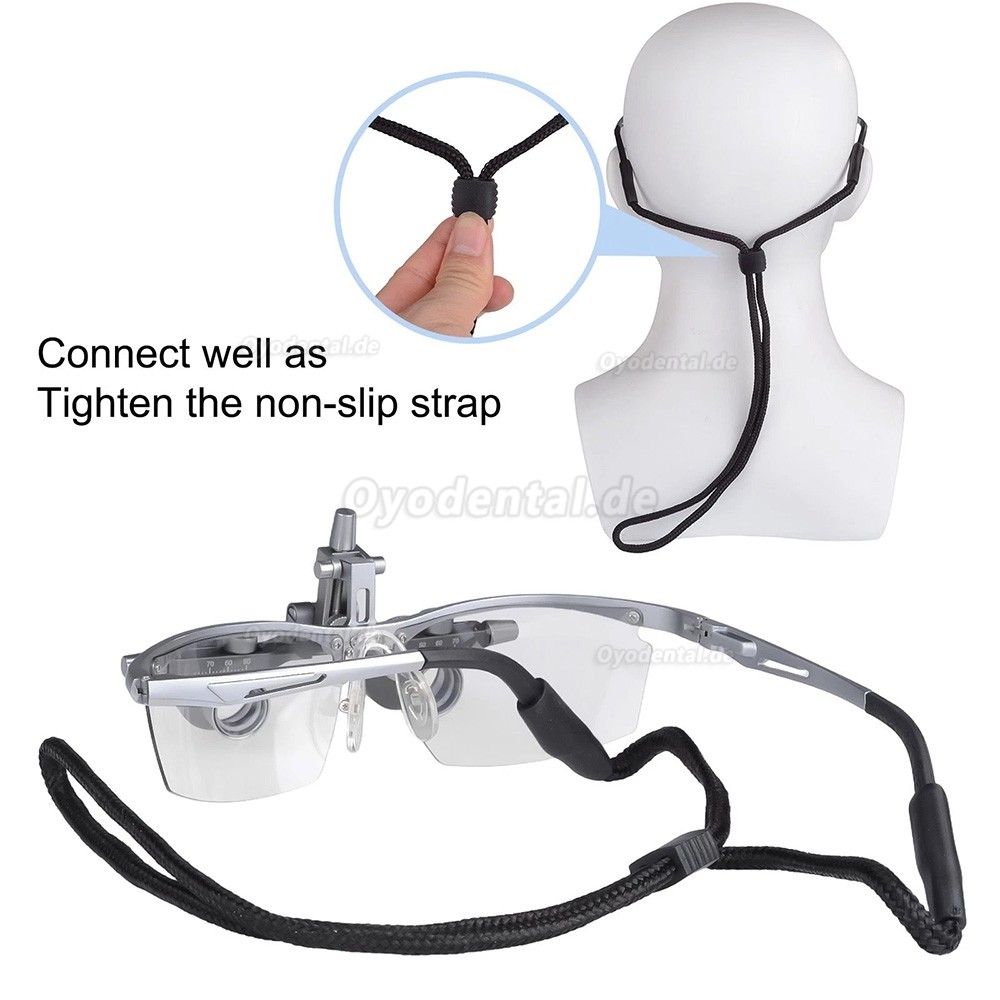 DY-118 2.5X 450 mm Dental Lupenbrille Aluminiumrahmen Einstellbarer Pupillenabstand